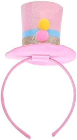 LUOZZY Mini Pink Sequin Headband Birthday Party Hat Costume Accessory for Women Girls