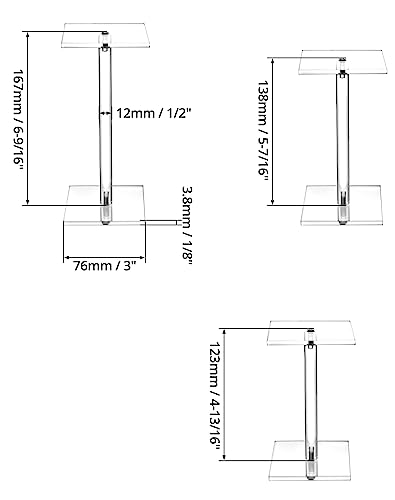 QWORK Square Acrylic Display Stand 2 Sets 3 Each