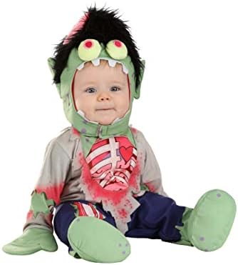 Zombie Baby Boy Costume with Mitts and Torn Fabric Graphics