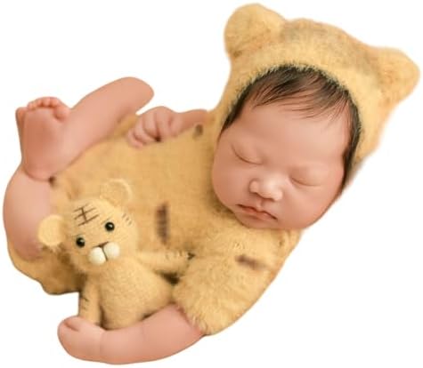 Vemonllas Baby Photo Props Tiger Hat Romper Outfit for Newborn