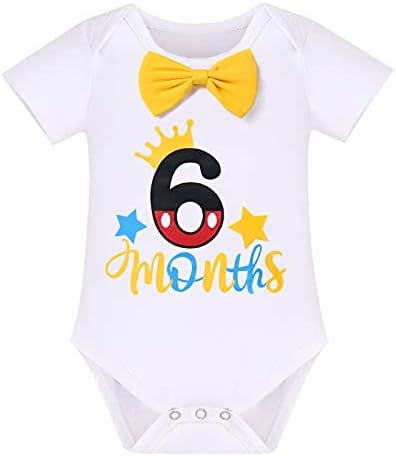 IBTOM CASTLE Baby Boy Half Birthday Cake Smash Outfit 4pcs Set