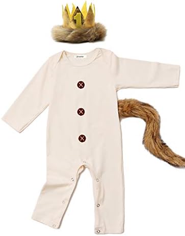 Shalofer Baby Wild Things Are Romper with Tail and Crown
