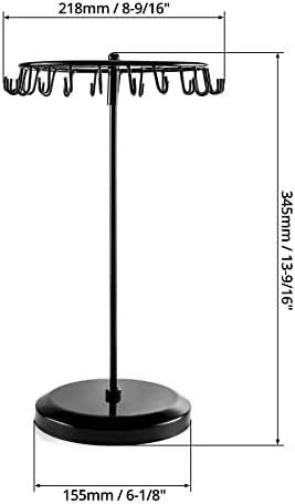 QWORK Spinning Jewelry Tree Display Stand with 23 Hooks Black