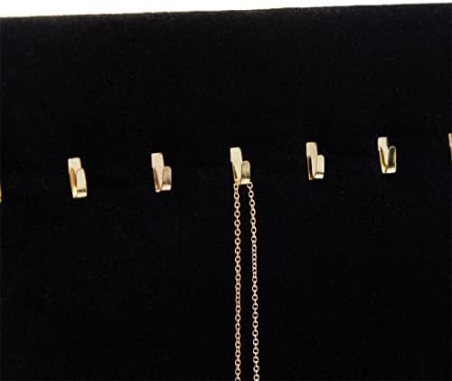 2 Pack Black Velvet Jewelry Display Boards with Hooks