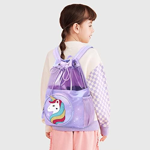 Mygreen Drawstring Gym Backpack for Kids Waterproof