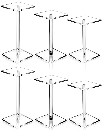 QWORK Square Acrylic Display Stand 2 Sets 3 Each
