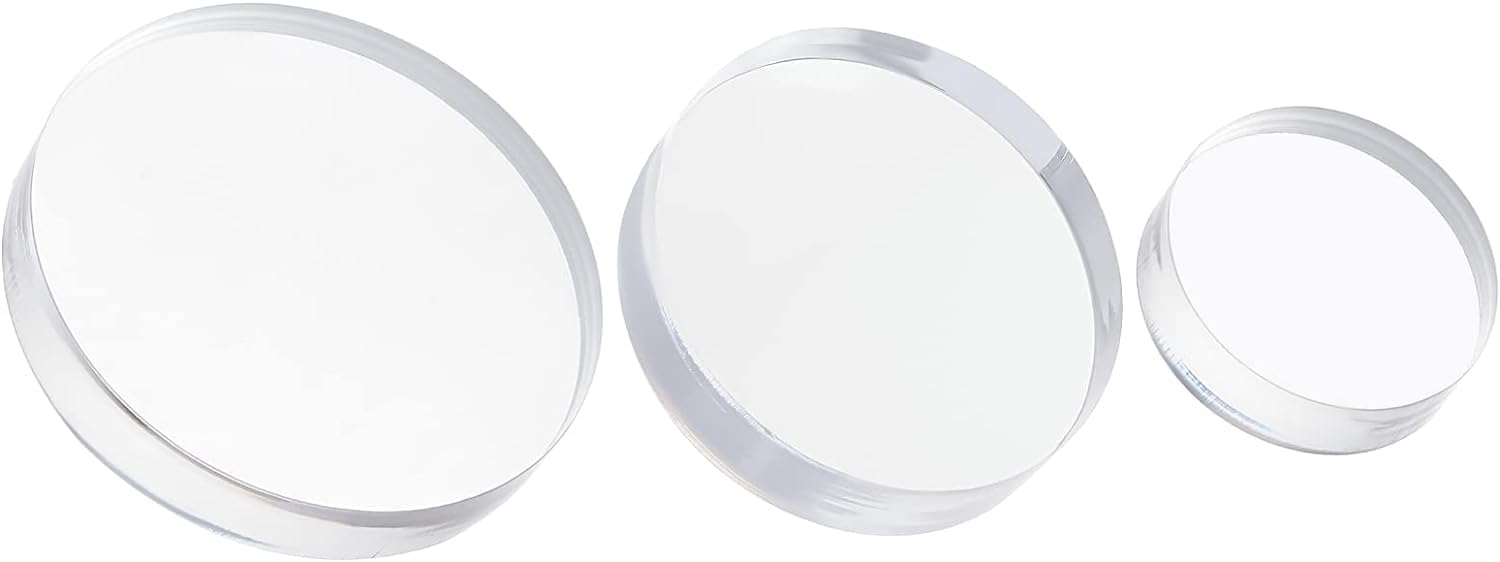 Fingerinspire 3 Sizes Clear Acrylic Display Bases for Jewelry Photography Props