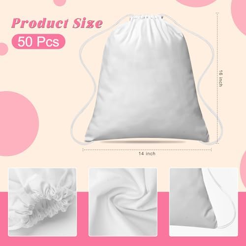 50 Pcs Tie Dye Cotton Drawstring Bags DIY Kit