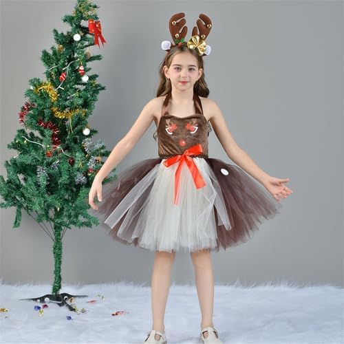 Christmas Reindeer Costume Tutu Dress for Kids