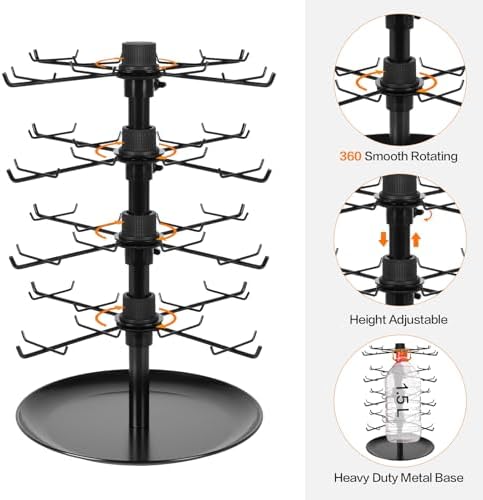 Rotating Earring Display Stand with 80 Hooks