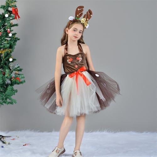Christmas Reindeer Costume Tutu Dress for Kids