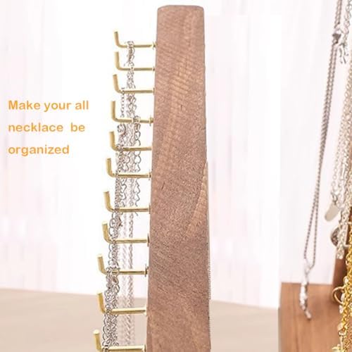 18 Hook Jewelry Display Stand with Gold Hooks