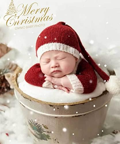 Vomdrok Newborn Christmas Hat and Romper Set