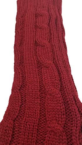 6 Pairs Long Fingerless Gloves Cable Knit Warmers