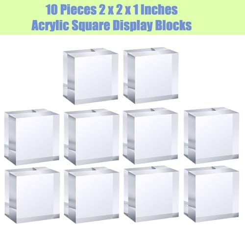 10 Piece Clear Acrylic Square Display Stand Set