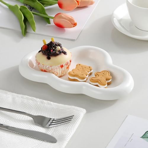 Matte White Ceramic Jewelry Tray for Home Decor