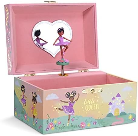 JewelKeeper Jewelry Box for Girls - Black Ballerina Music Box with Swan Lake Tune
