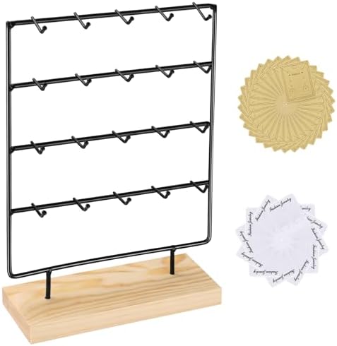 Modern 4-Tier Earring Display Stand with 20 Hooks