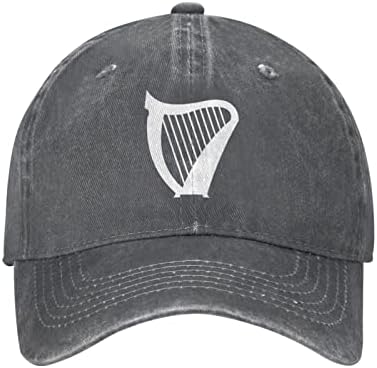 Unisex Adjustable Baseball Cap with Irish Harp Pattern Denim Snapback