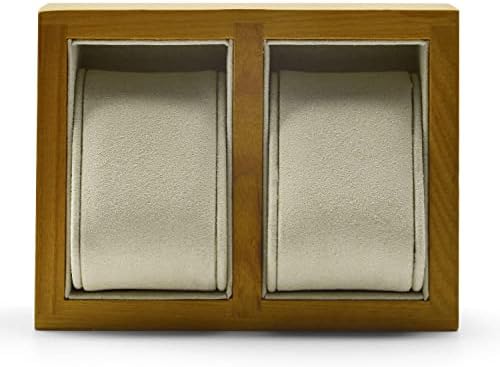 Oirv Solid Wood Double Watch Display Stand with Pillow