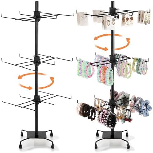 2 Pcs Adjustable Metal Jewelry Display Stand with Hooks 1