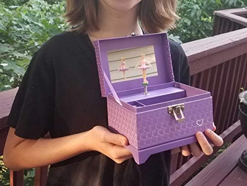 Ballerina Music Box Purple Heart Design