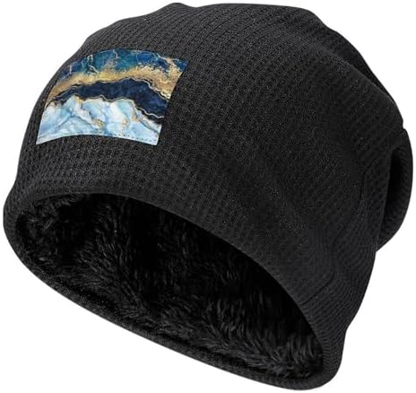 Thick Fleece Lined Winter Beanie Hat for Men Women