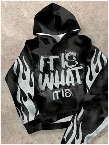 Boys 2 Piece Star Letter Graphic Hoodie and Sweatpants Set