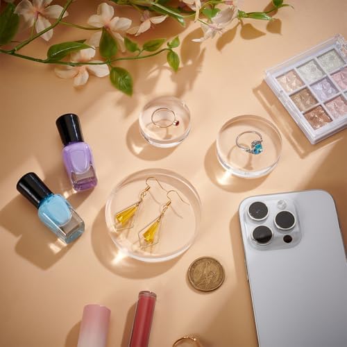 Fingerinspire 3 Sizes Clear Acrylic Display Bases for Jewelry Photography Props