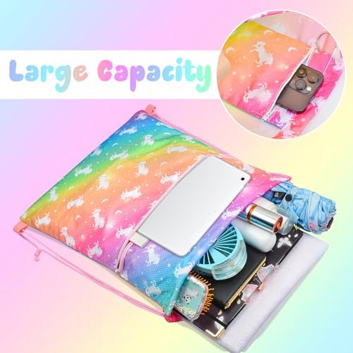 Nidoul Unicorn Drawstring Backpack for Kids