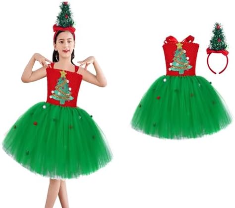 Toddler Christmas Costume Princess Tulle Dress with Hair Accessories