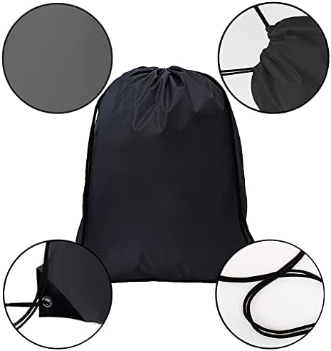 CODOBON 20 Pcs Drawstring Bags Black Gym Travel