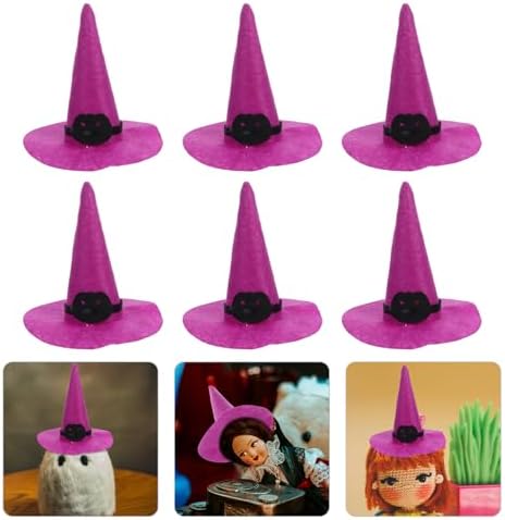 LUOZZY 6pcs Small Felt Witch Hats for Halloween DIY Decoration Costume Accessories