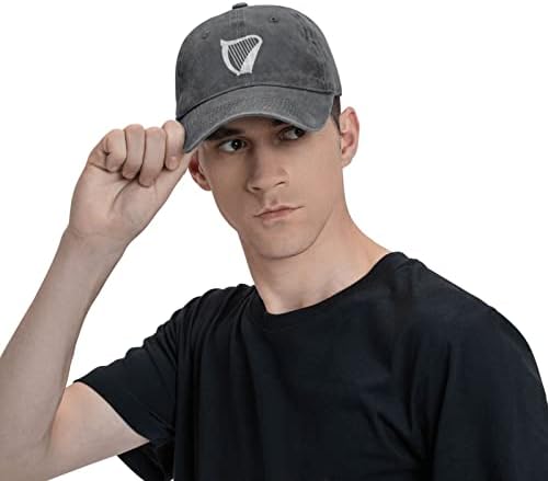 Unisex Adjustable Baseball Cap with Irish Harp Pattern Denim Snapback