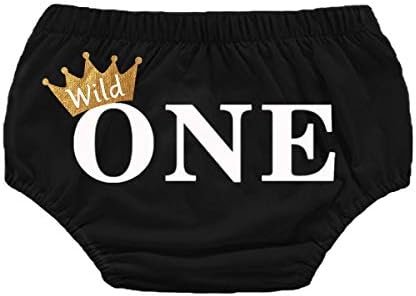 Wild One Baby Boys Cake Smash First Birthday Outfit Nappy Cover Suspenders Bowtie Crown Costume