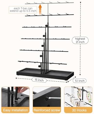 Hulisen Adjustable Earring Display Stand with Tray