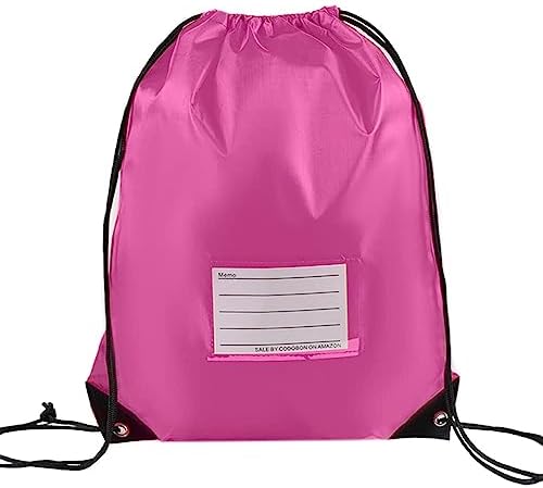 20 Pcs Pink Drawstring Bags With Cards