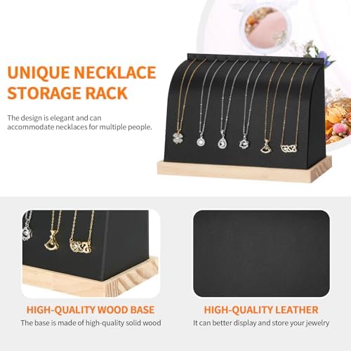 PU Cambered Necklace Display Stand for Women Black