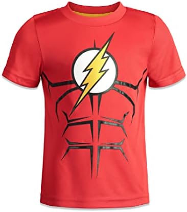 DC Comics Justice League Athletic Pullover T-Shirt and Mesh Shorts for Kids