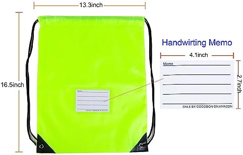 20 Pcs Fluorescent Green Drawstring Bags for Travel Gym Sports