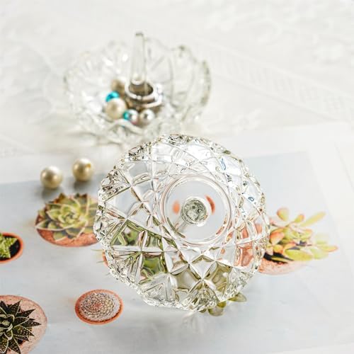 HD Clear Crystal Ring Holder Wavy Glass Jewelry Dish