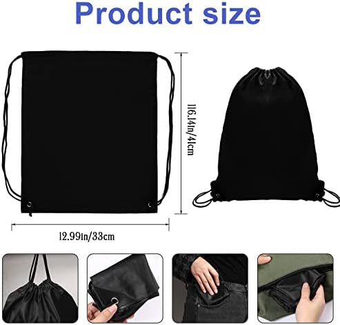 Sliverdew 2PCS Drawstring Gym Bags Black Travel Backpack for Sports and Outdoor Activities