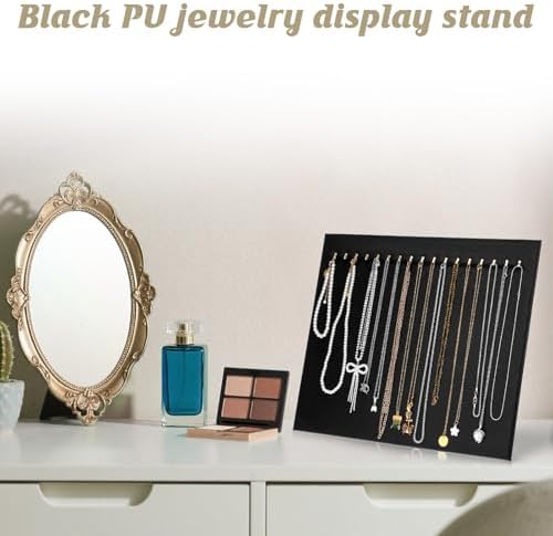 Necklace Display Stand 4 Pack Velvet Hooks Organizer