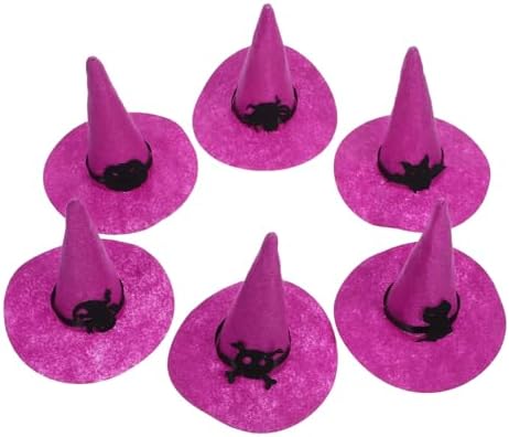 LUOZZY 6pcs Small Felt Witch Hats for Halloween DIY Decoration Costume Accessories