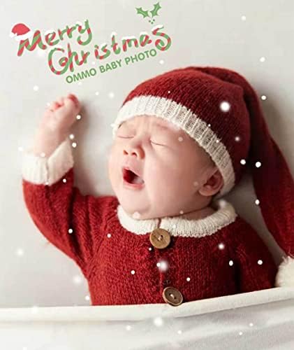 Vomdrok Newborn Christmas Hat and Romper Set