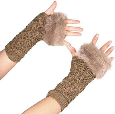 Winter Fingerless Gloves for Women Knit Arm Warmers