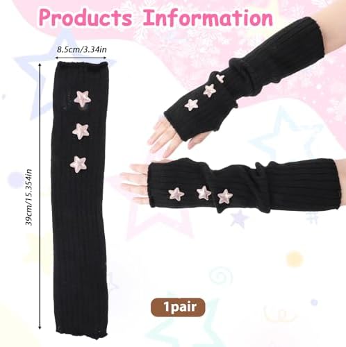 2Pcs Adorable Star Arm Warmers for Women and Kids