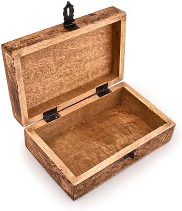 Kaizen Casa Jewelry Box Mango Wood Floral Design
