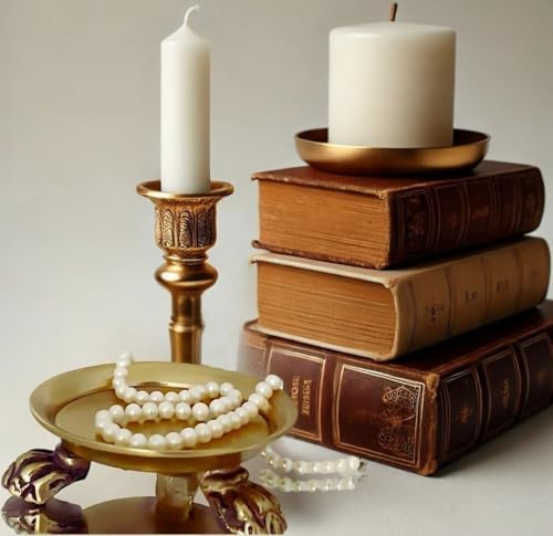 FlexAura Plated Brass Clawfoot Candle Tray