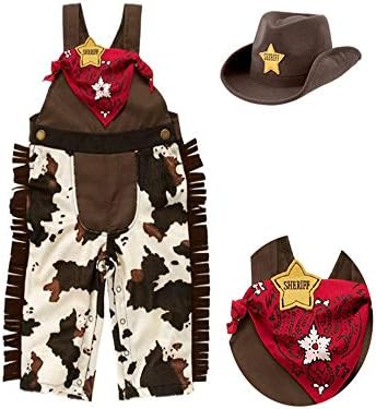 Baby Boy Sheriff Cowboy Costume Overalls 3-Piece